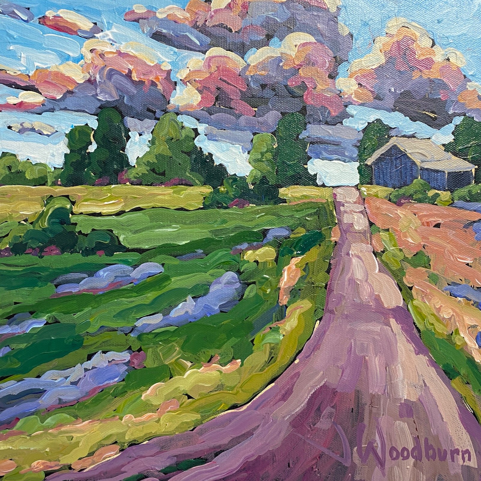Back Road 12"x12" Acrylic on Canvas, County Creative Gallery $325