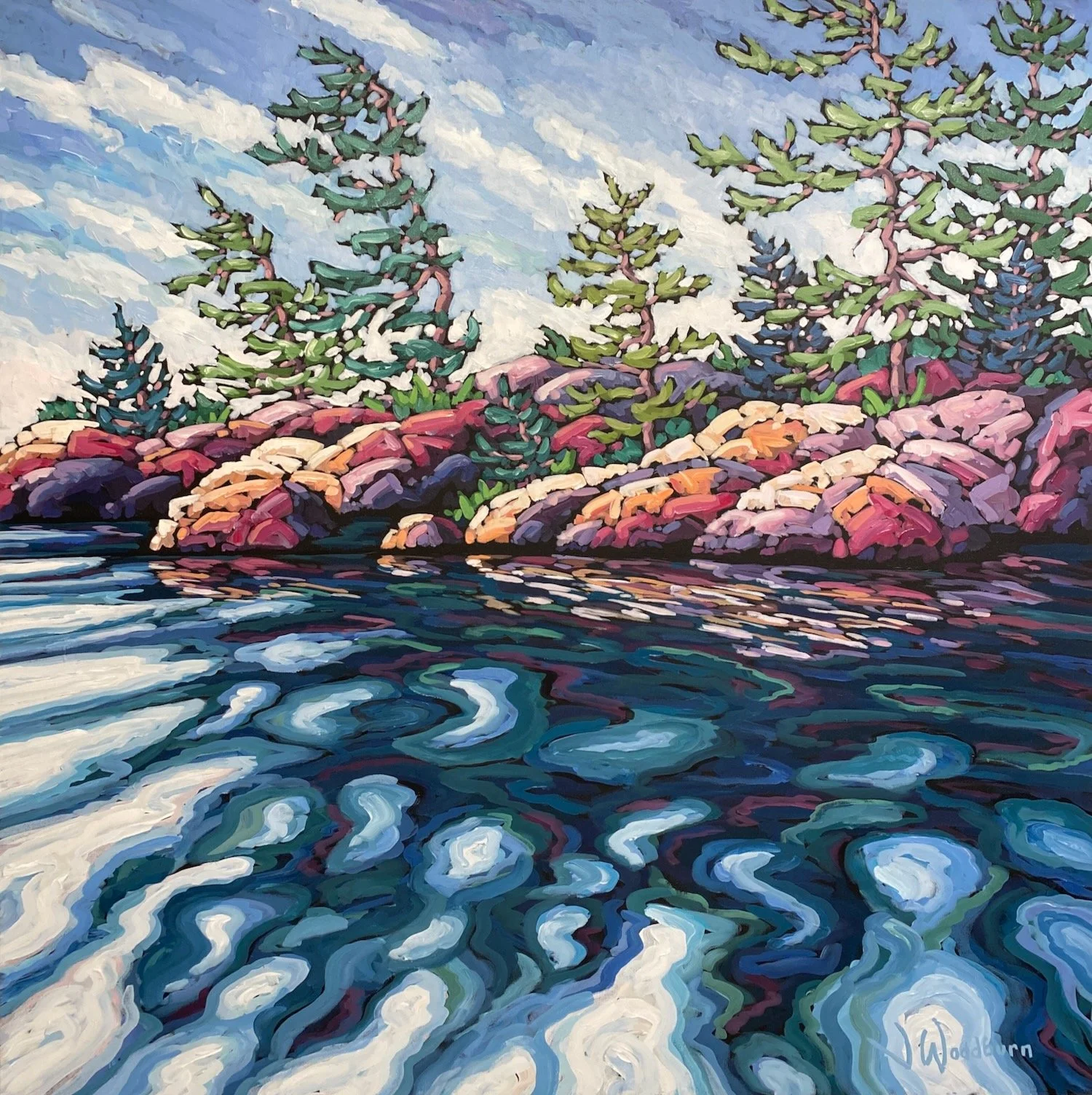 Little Eddies 40"x40" Acrylic on Canvas, Cloud Gallery $2900