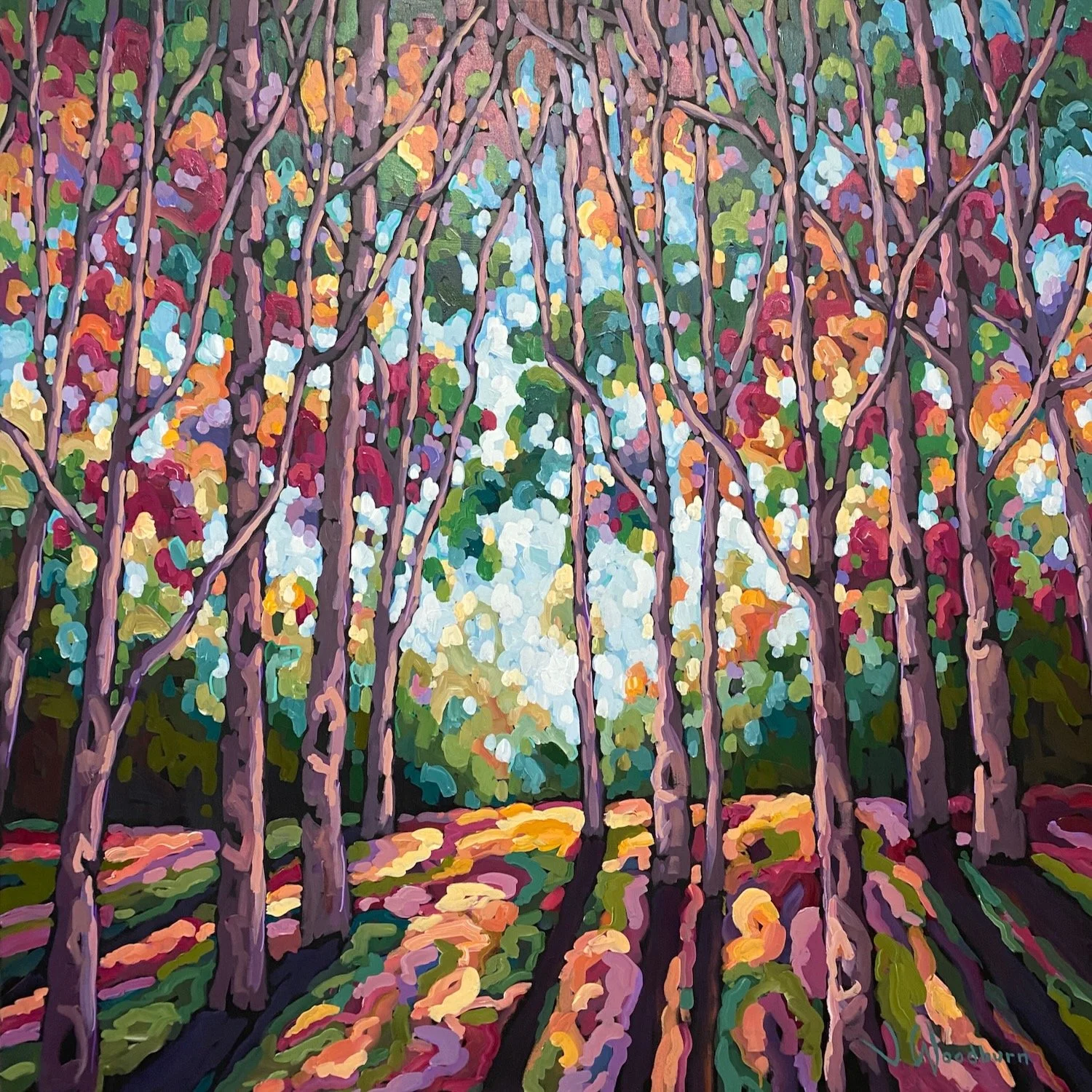 Long Velvet Shadows 48"x48" Acrylic on Canvas, Loft Gallery $4150