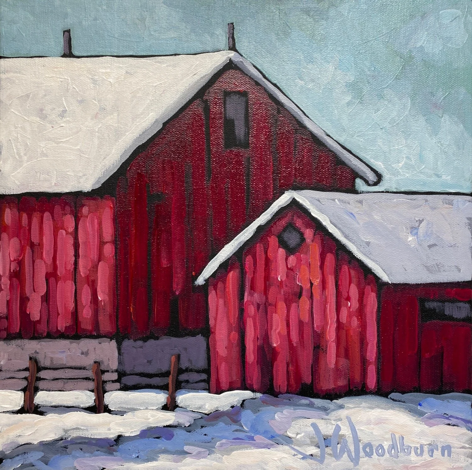 Retreat 12"x12" Acrylic on Canvas, Autumn Art Sale at McMichael Gallery $325