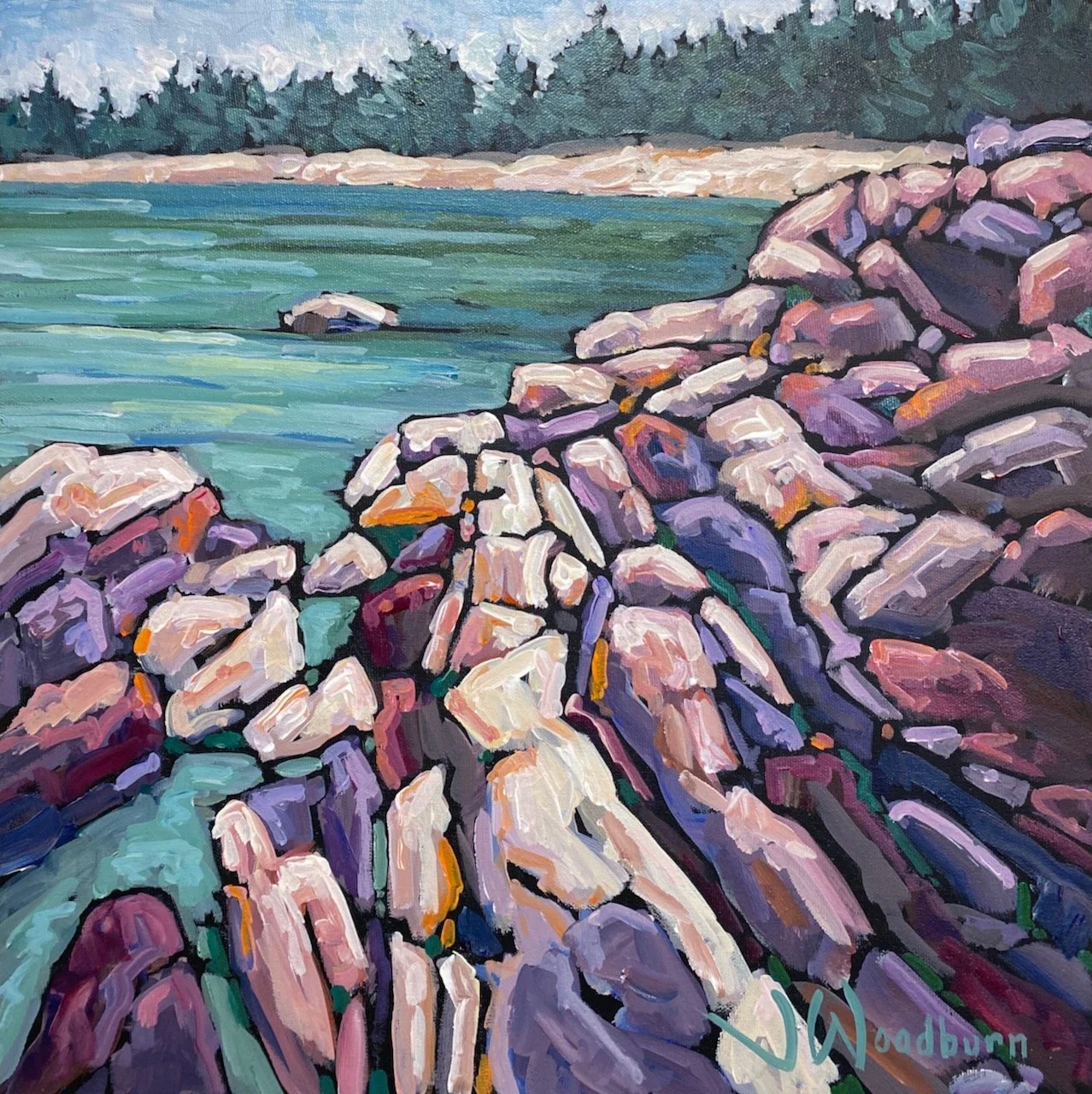 Tangled Shore 16"x16" Acrylic on Canvas, Loft Gallery $450