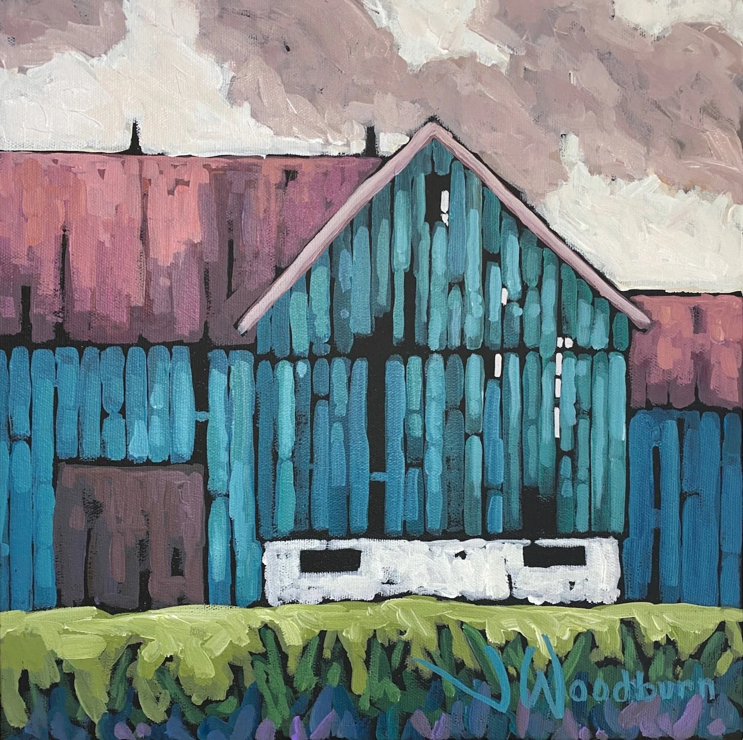 Days Gone By 12"x12" Acrylic on Canvas, Autumn Art Sale at McMichael Gallery $325