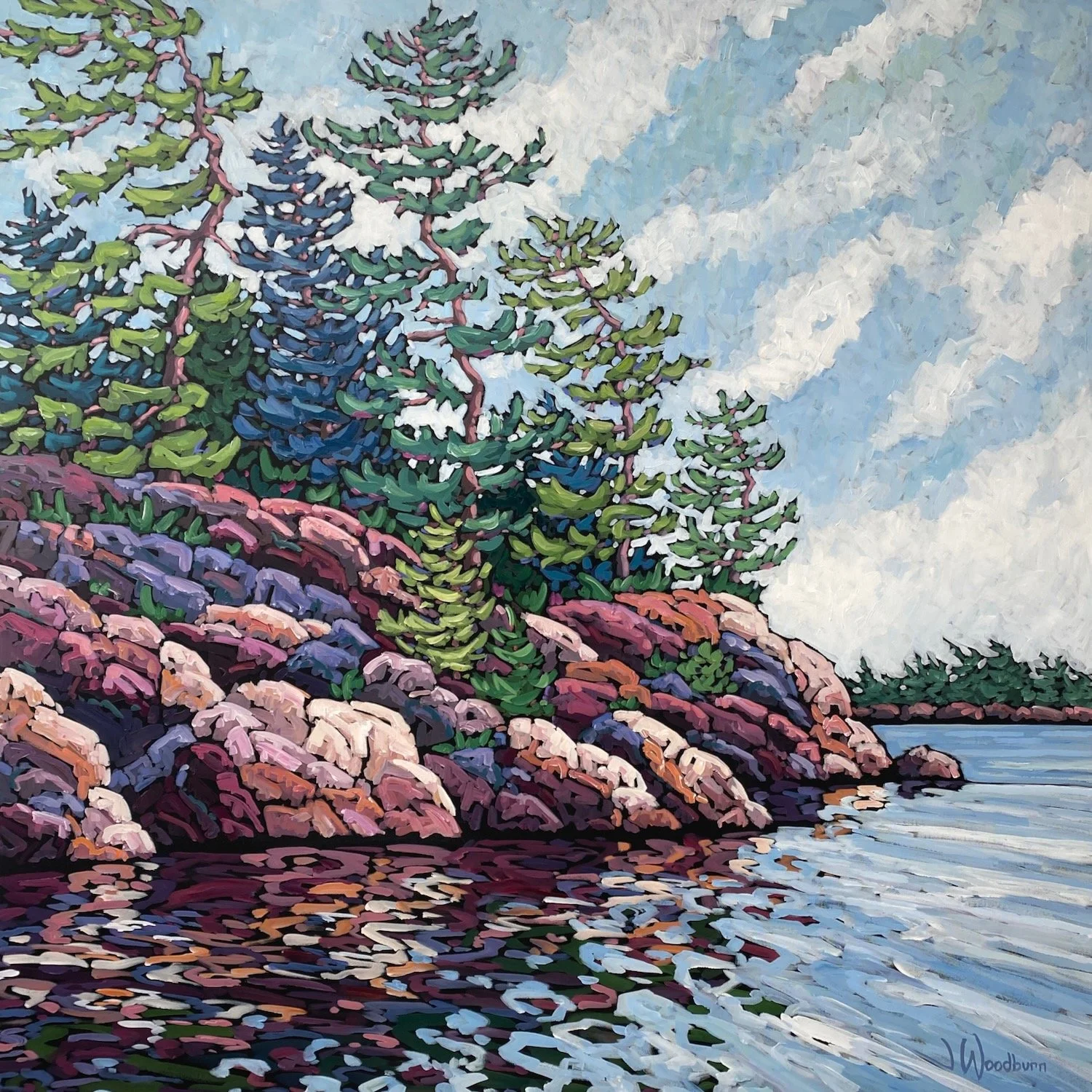 Tales From the Shore 48"x48" Acrylic on Canvas, Cloud Gallery $4150