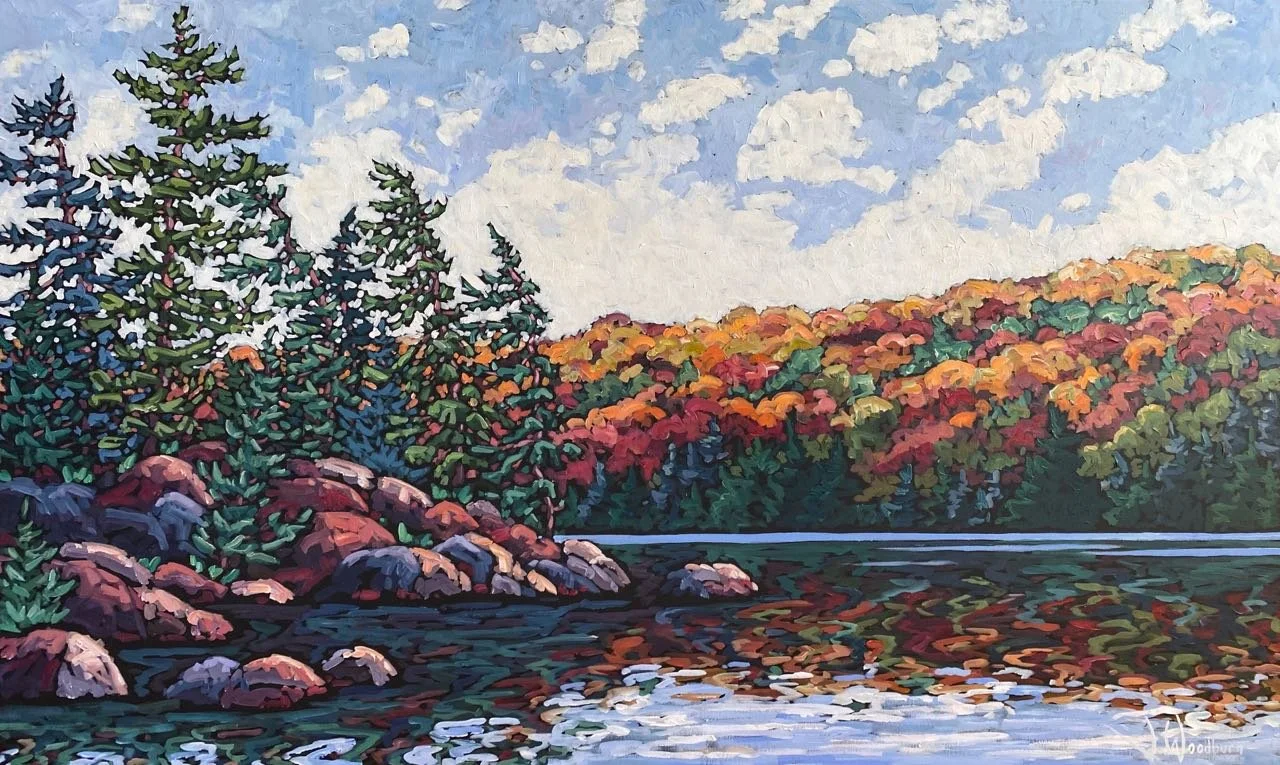 Autumn Across the Bay 36"x60" Acrylic on Canvas, Studio Store $3900