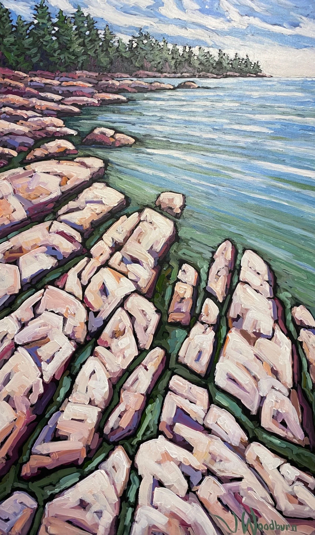 Cracks and Fissures 40"x24" Acrylic on Canvas, Double Door Gallery $1750