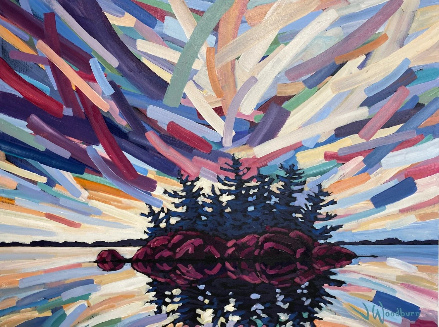 Swirling Isle 30"x40" Acrylic on Canvas, PWD/Kultiq Gallery $2100