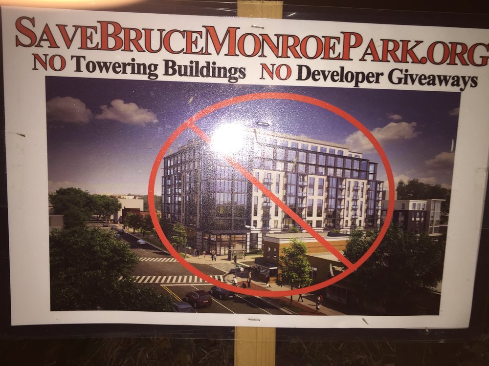 The debate about this development in Monroe Park has raged on in David's neighborhood.