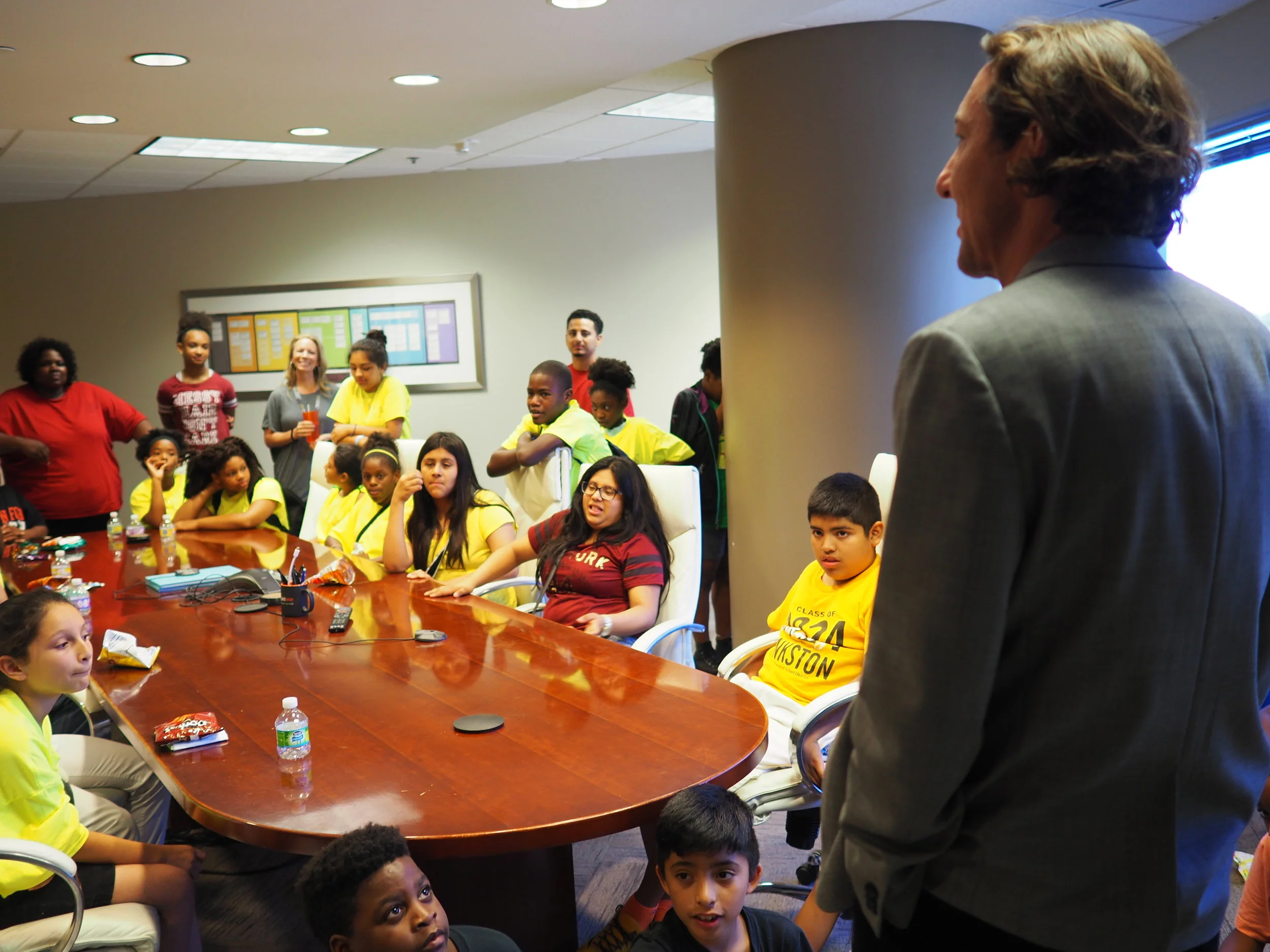 David Lancashire meets the campers.