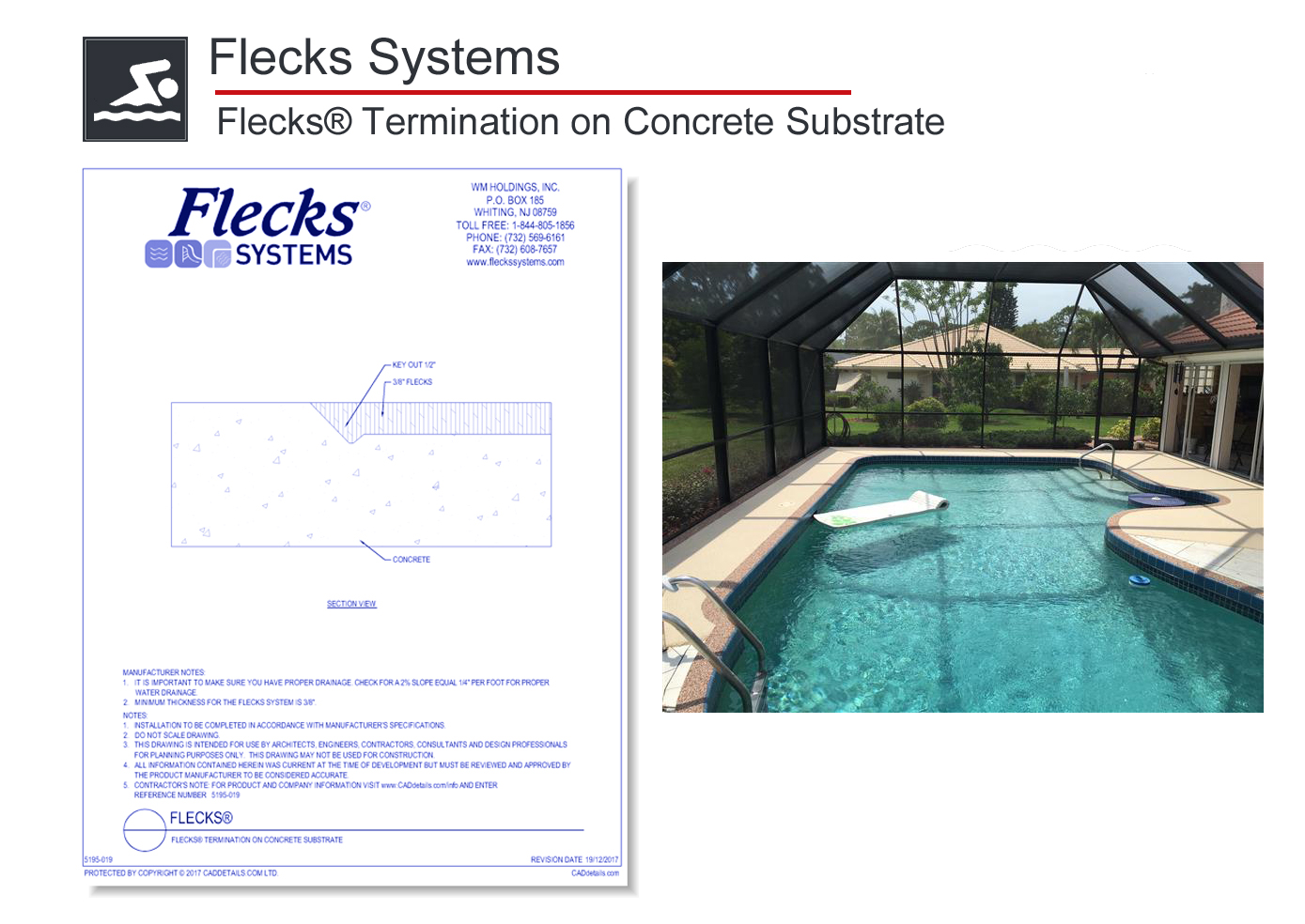 5195-019 Flecks Termination on Concrete Substrate