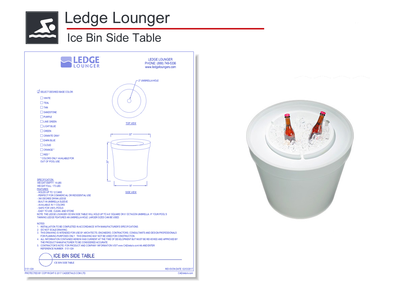 5151-024 Ice Bin Side Table