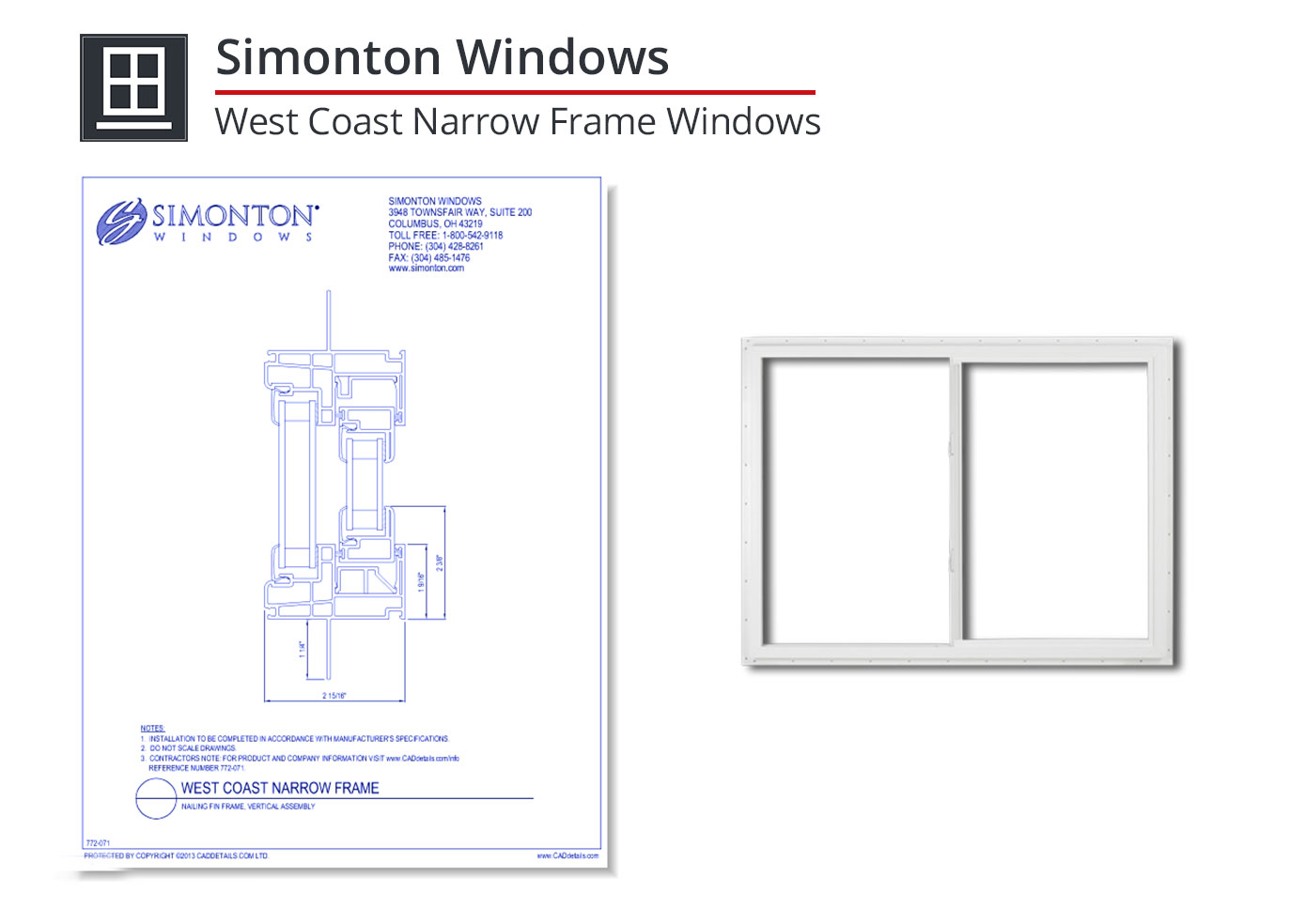 772-017 West Coast Narrow Window