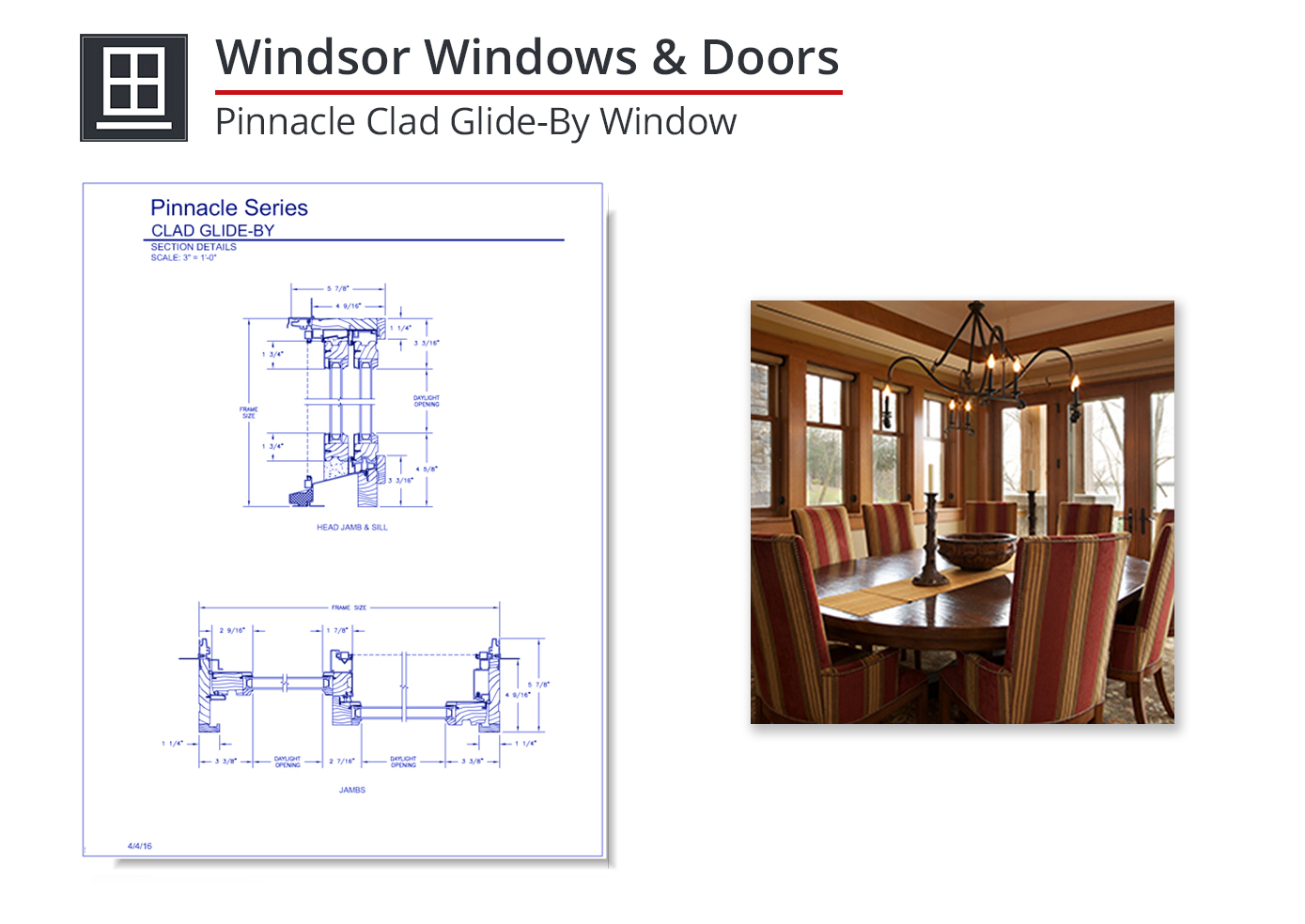 2153-020 Pinnacle Clad Glide-By Window
