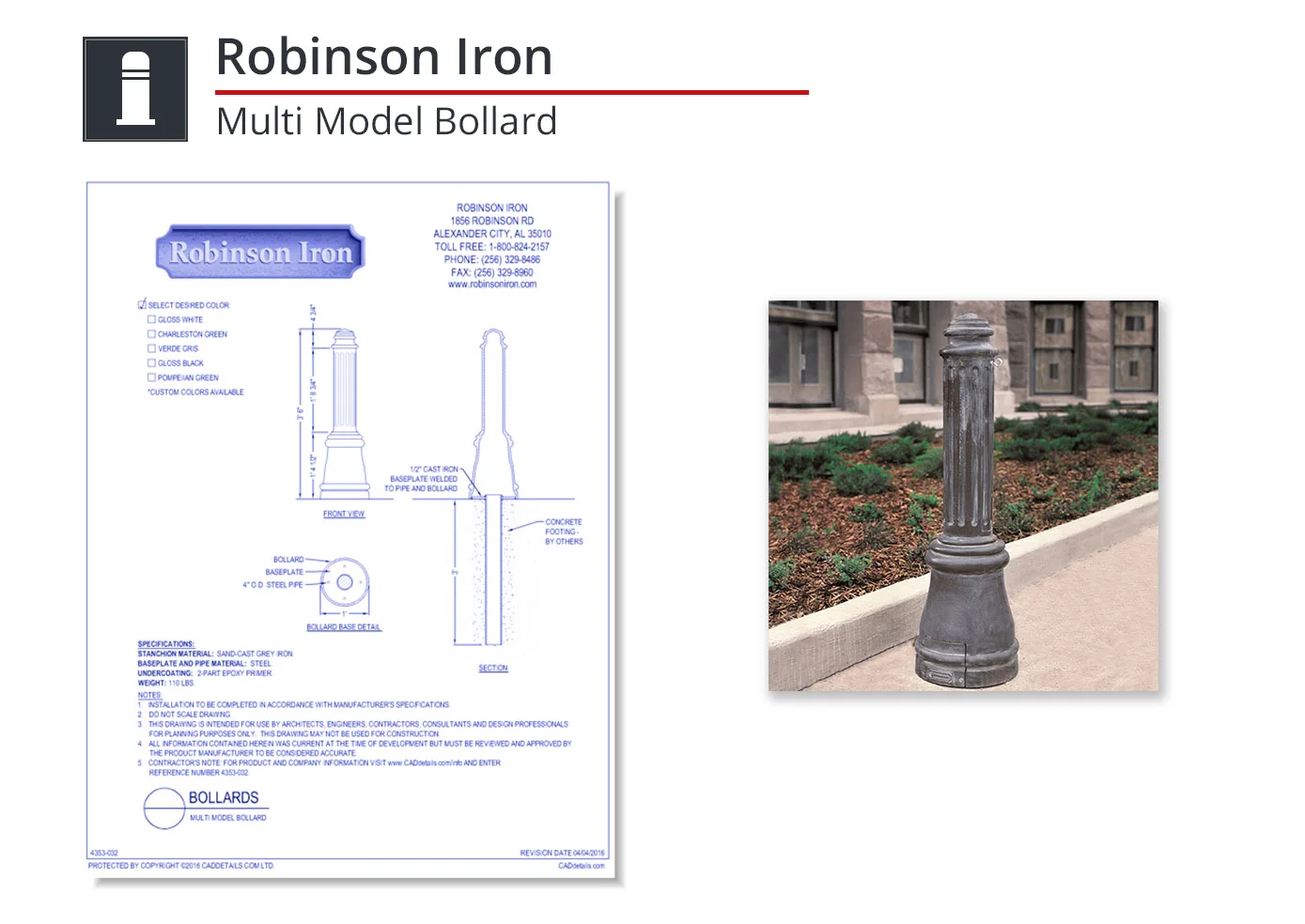 4353-032 Multi Model Bollard