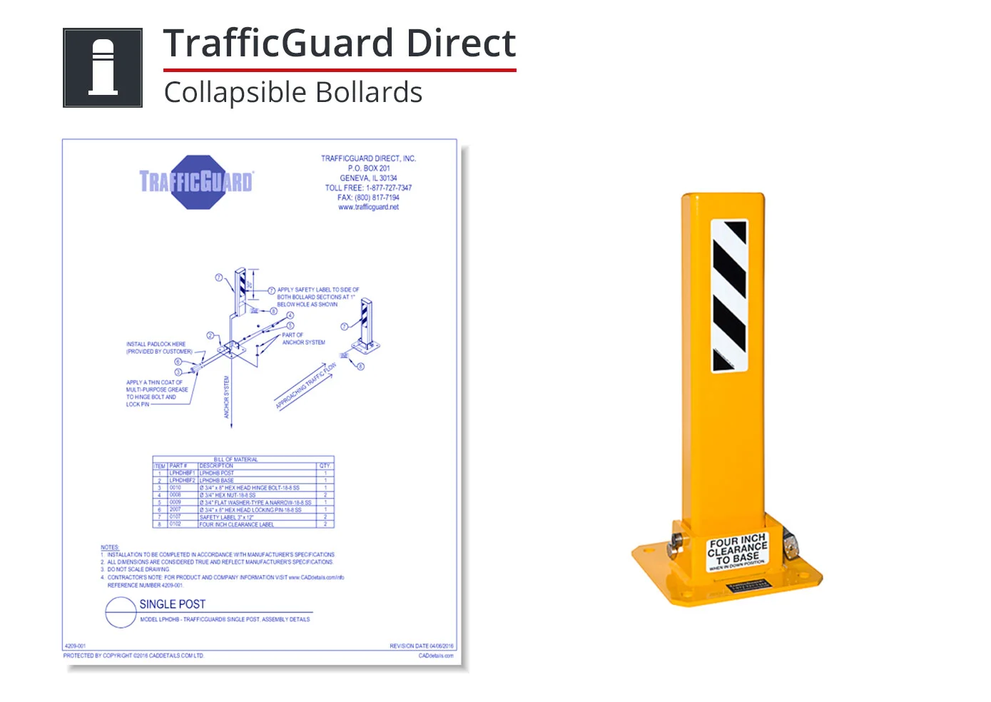4209-001 Collapsible Bollards