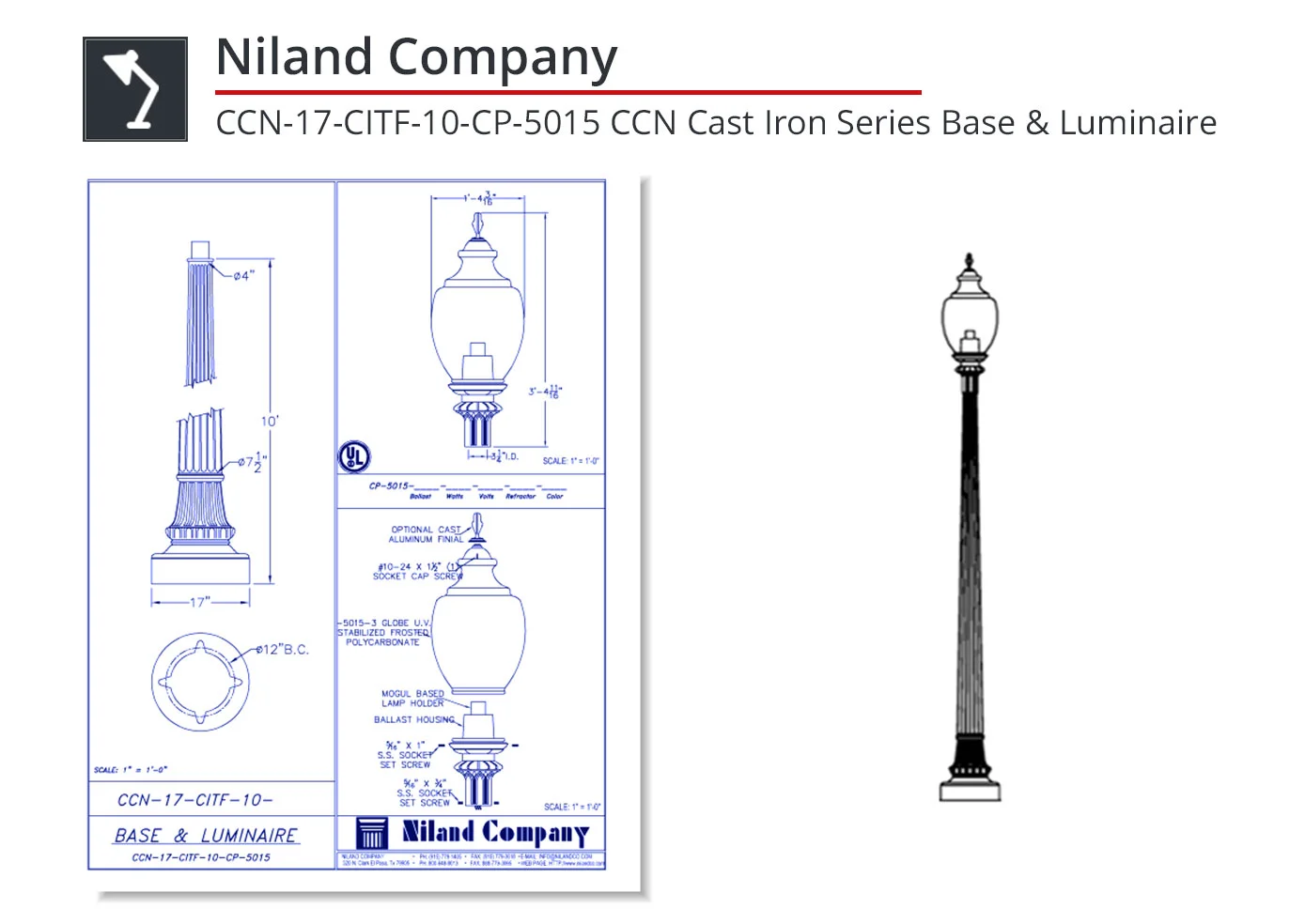 792-223 Cast Iron Series Base & Luminaire