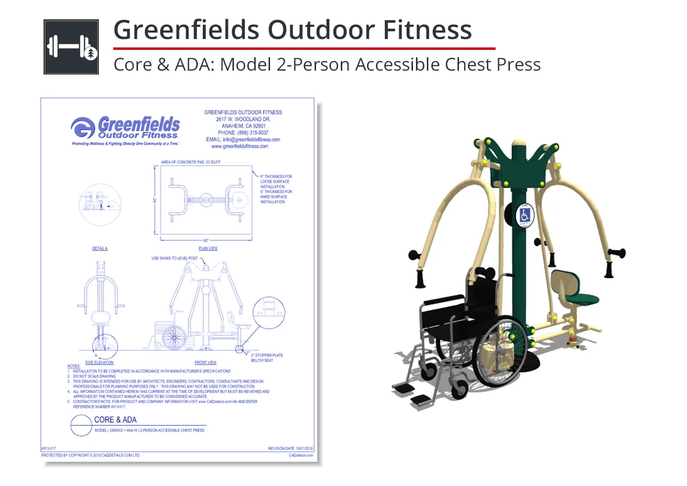 4913-013 2-Person Accessible Chest Press