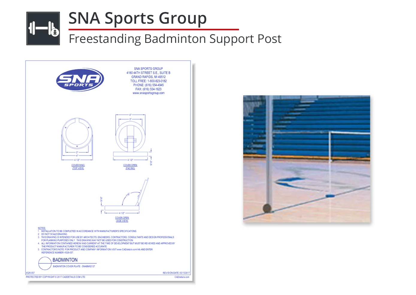 4526-057 Freestanding Badminton Support Post