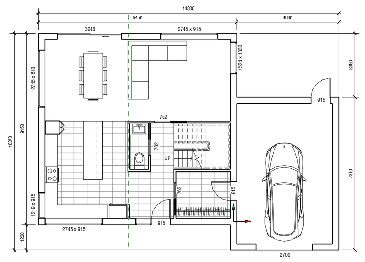 2 Bedroom House Plan Design 2bhk