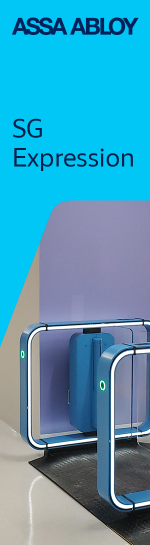 ASSA ABLOY banner ad featuring the SG Expression model