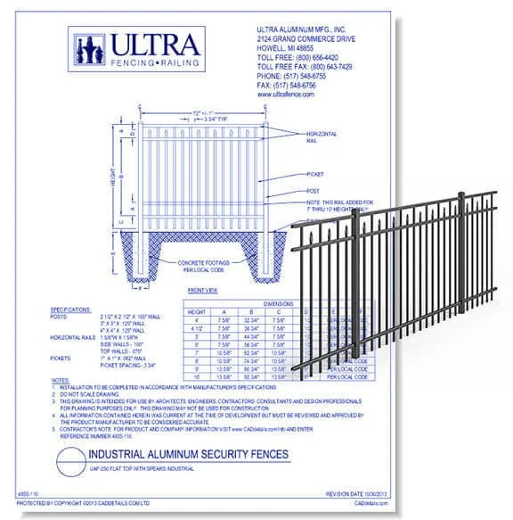 Industrial aluminum fences