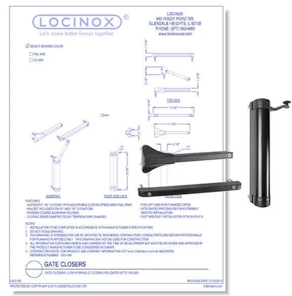 Gate Closers: Lion Hydraulic closer