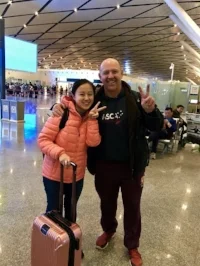 Saying goodbye to my friend Naomi Li at the airport, next stop Shanghai for a 2-day VBT workshop!