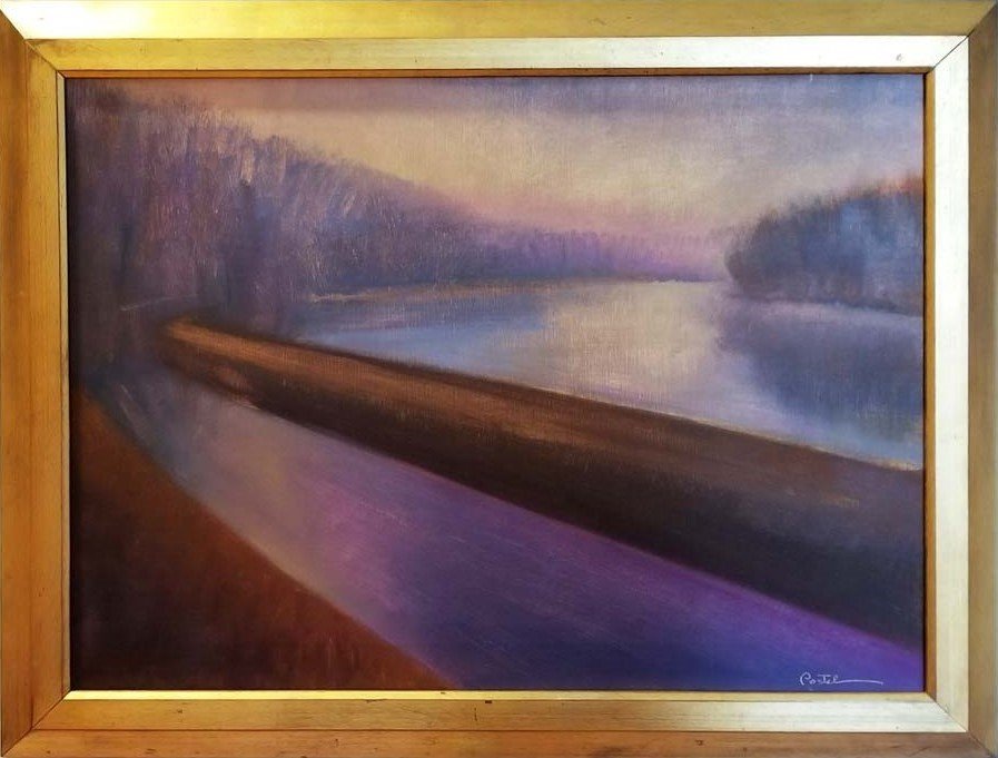    "Point Pleasant Red Towpath"  1991 18” x 24” Oil on Linen $3,500  
