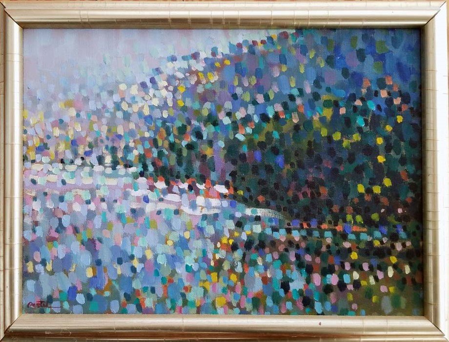    "River, Milford View"  1987 10” x 14” Oil on Linen $1,250  