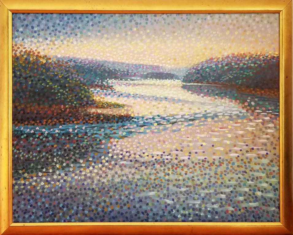    "River Dawn, Bridge View, Frenchtown"  1999 24” x 30” Oil on Canvas $5,500  