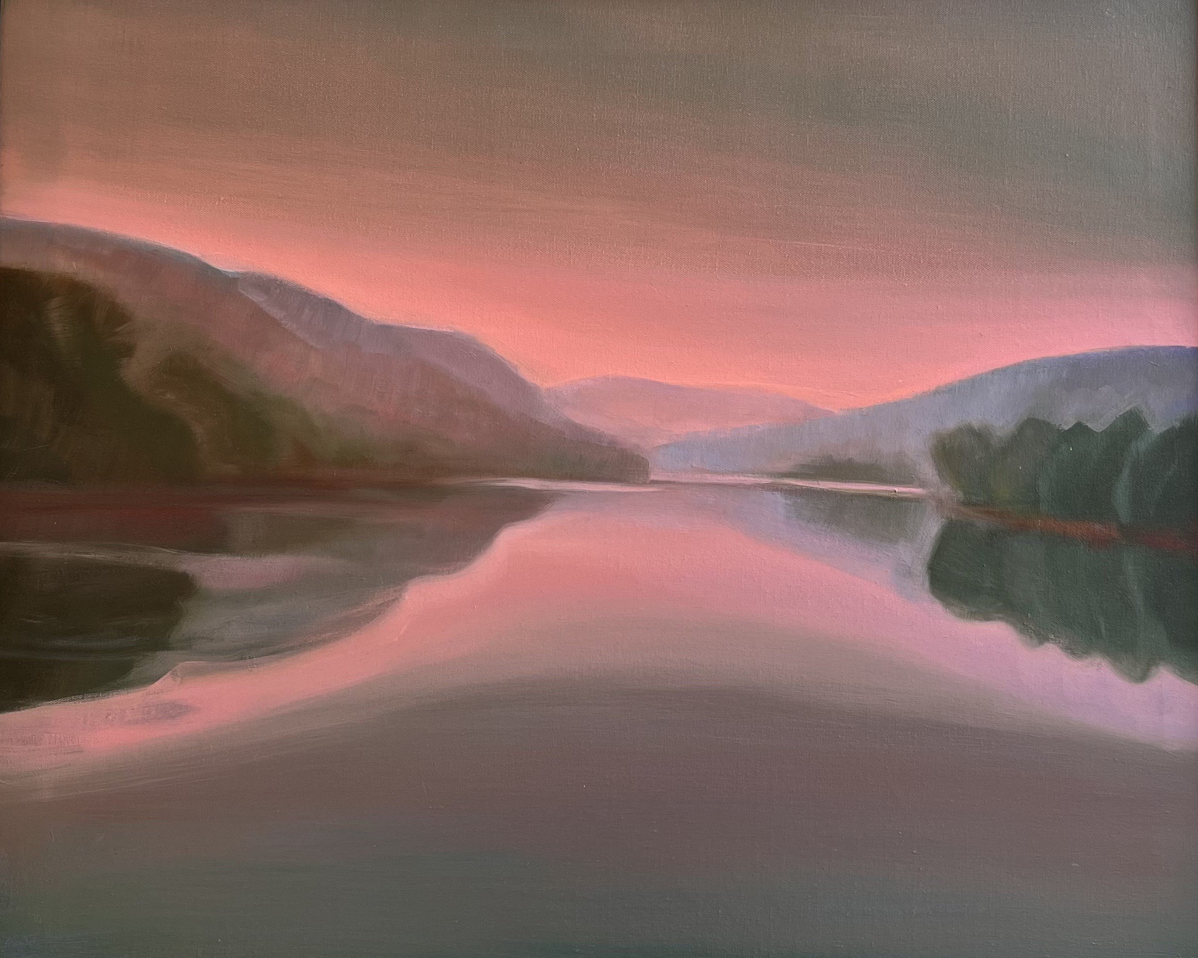    "River, Bridge View, New Hope-Lambertville"  2003 24” x 30” Oil on Canvas $5,500  