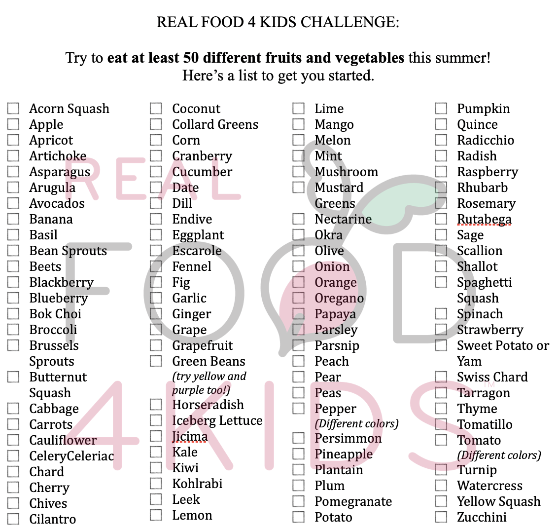 SUMMER CHALLENGE: Eat 50 fruits and vegetables!