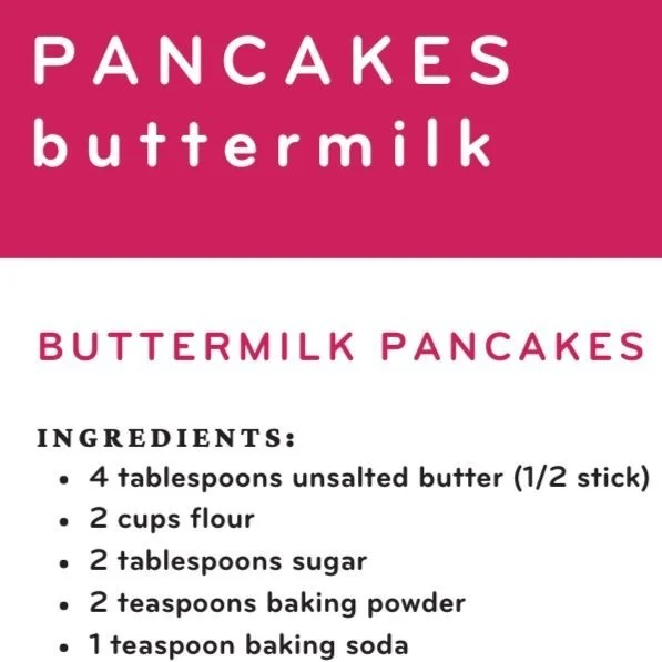 RECIPE: BUTTERMILK PANCAKES
