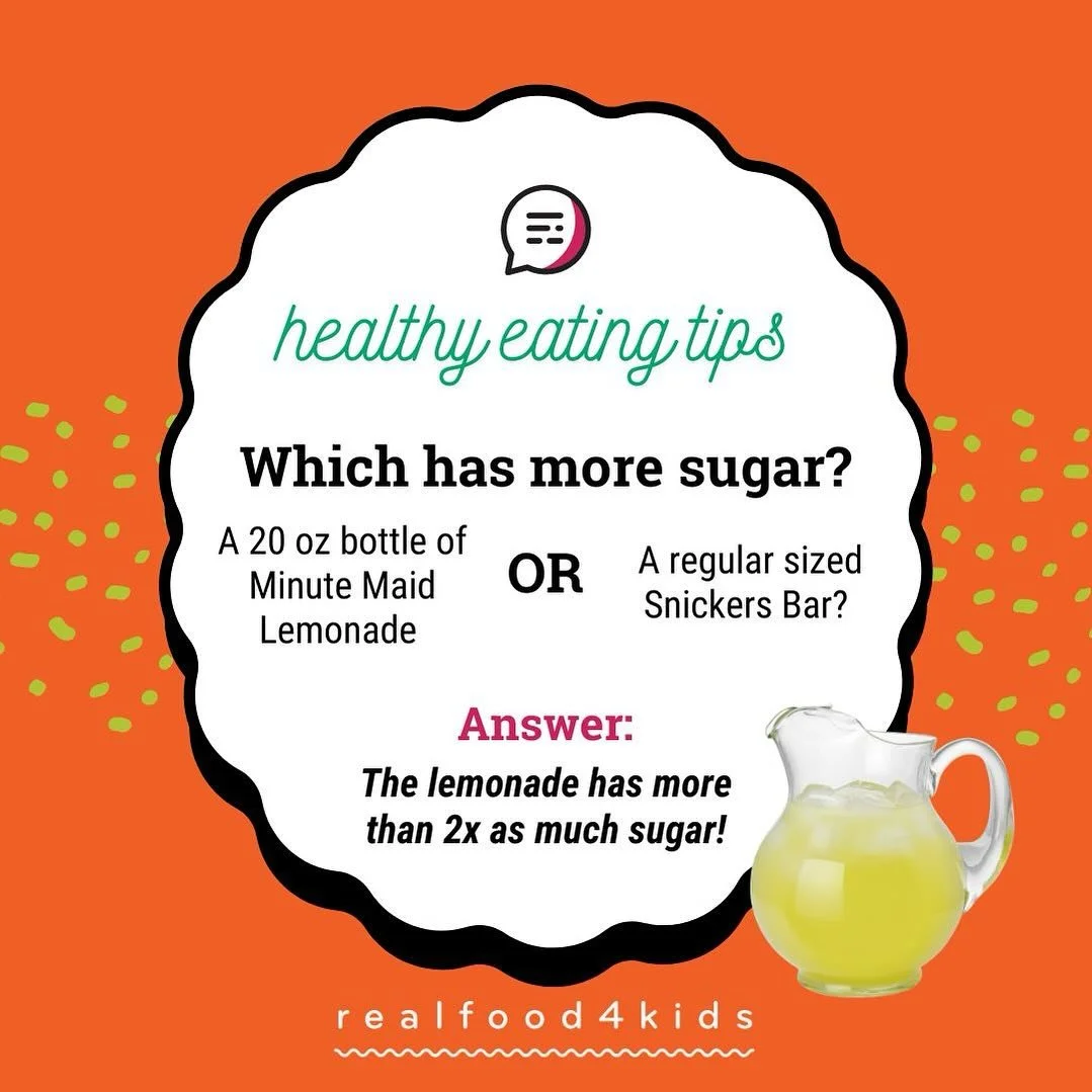 Save the lemonade purchase for the kids hosting a summertime stand, and try something with less sugar daily. 

If you don&rsquo;t like drinking plain water, adding a squeeze or slice of lemon to your glass can add flavor. You can also mix water and l