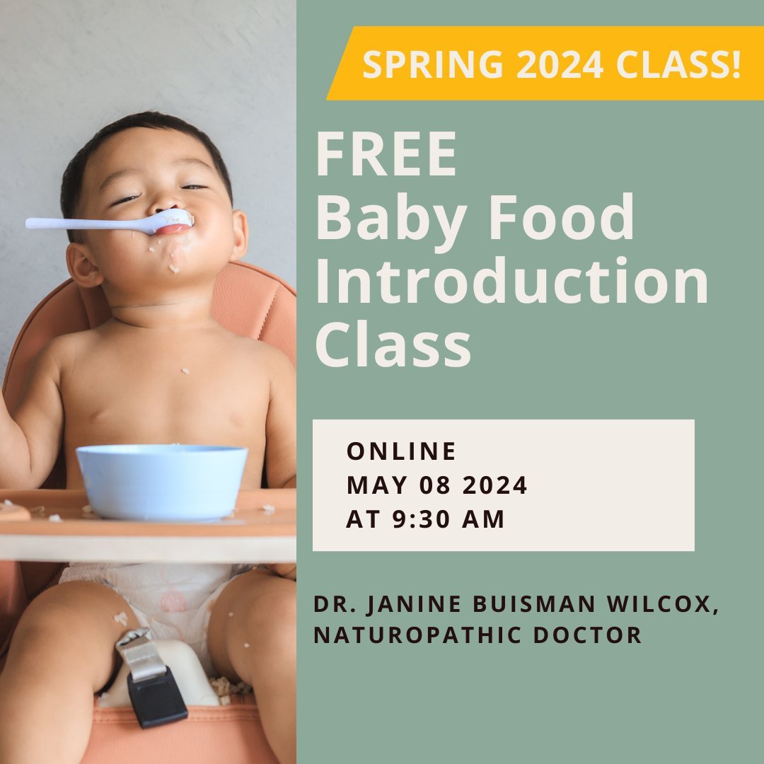 If you're looking for support with feeding your baby, my next FREE virtual Baby Food Introductory Class is coming up on May 8th at 9:30AM.
 
Can't make it live? No worries! A recording of the class is sent to all who registered afterwards!

Reserve y