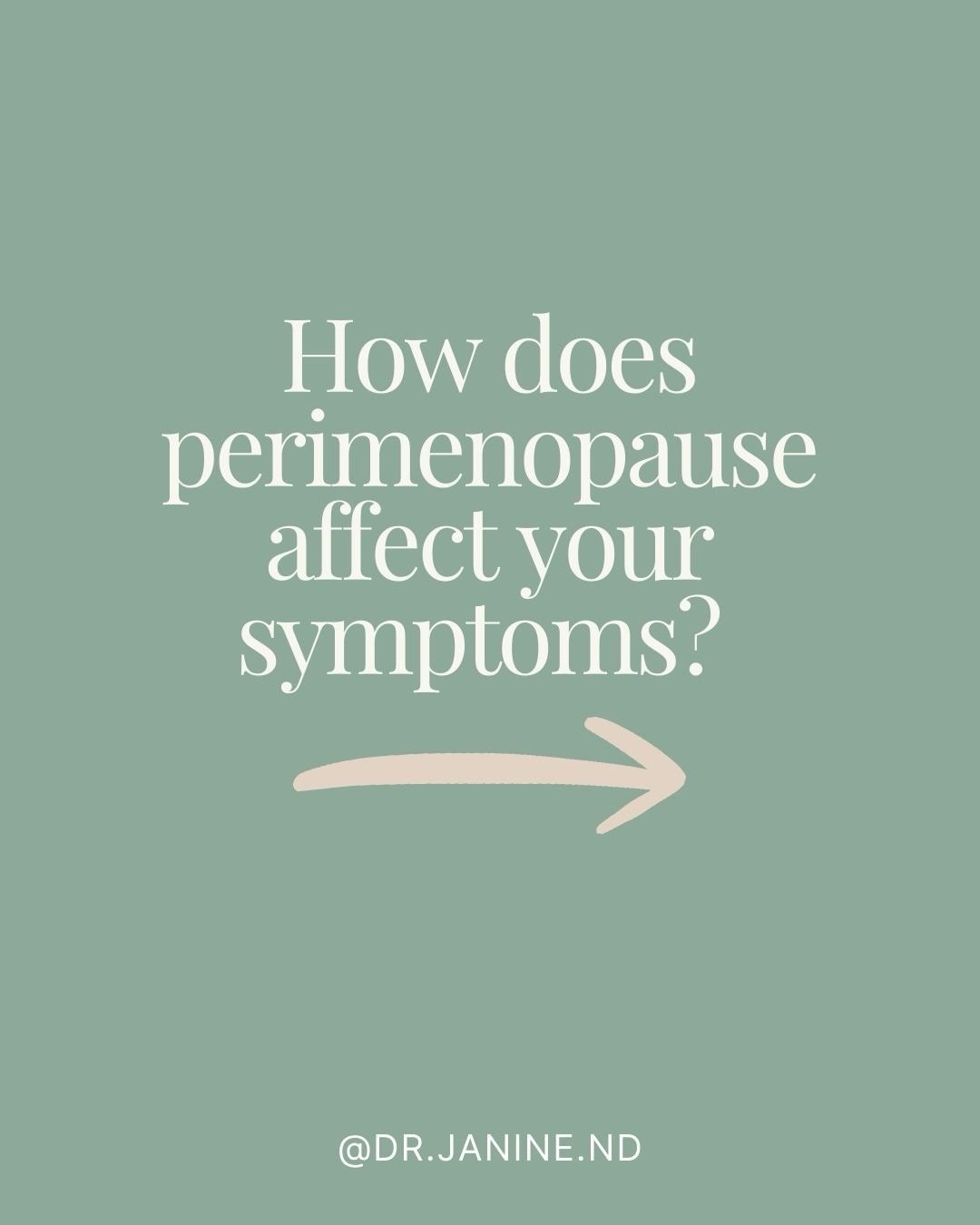How does perimenopause affect your symptoms? Your symptoms can vary drastically from month to month:

➡️With ovulation: Expect more classic premenstrual symptoms like mood swings, bloating, and breast tenderness.
➡️Without ovulation: You might experi