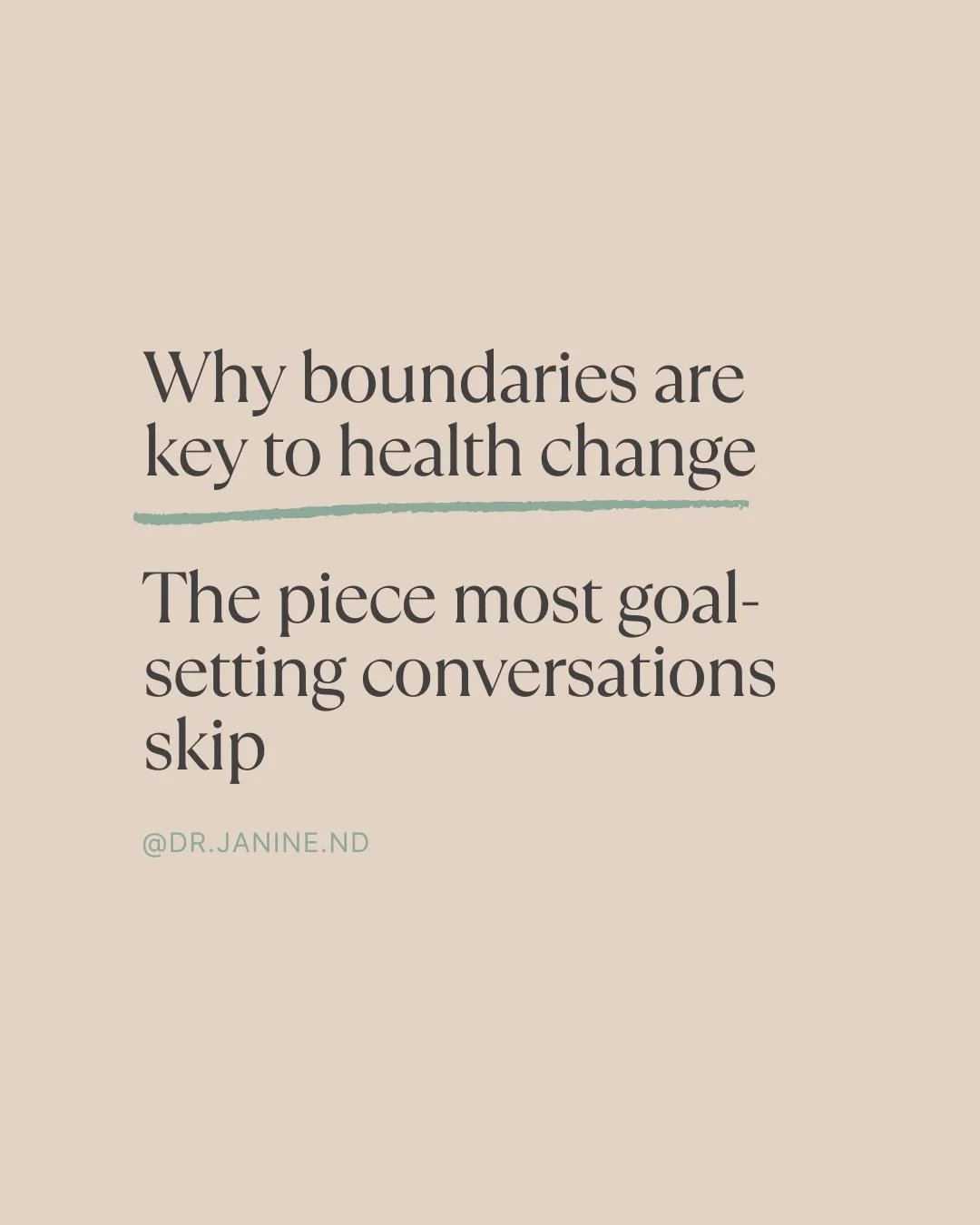 We talk about nutrition and movement as if they&rsquo;re stand-alone goals. They&rsquo;re not.

Boundaries are what make space for all of them. Without boundaries, we run out of time, energy, and capacity, the very things needed to make meaningful ch