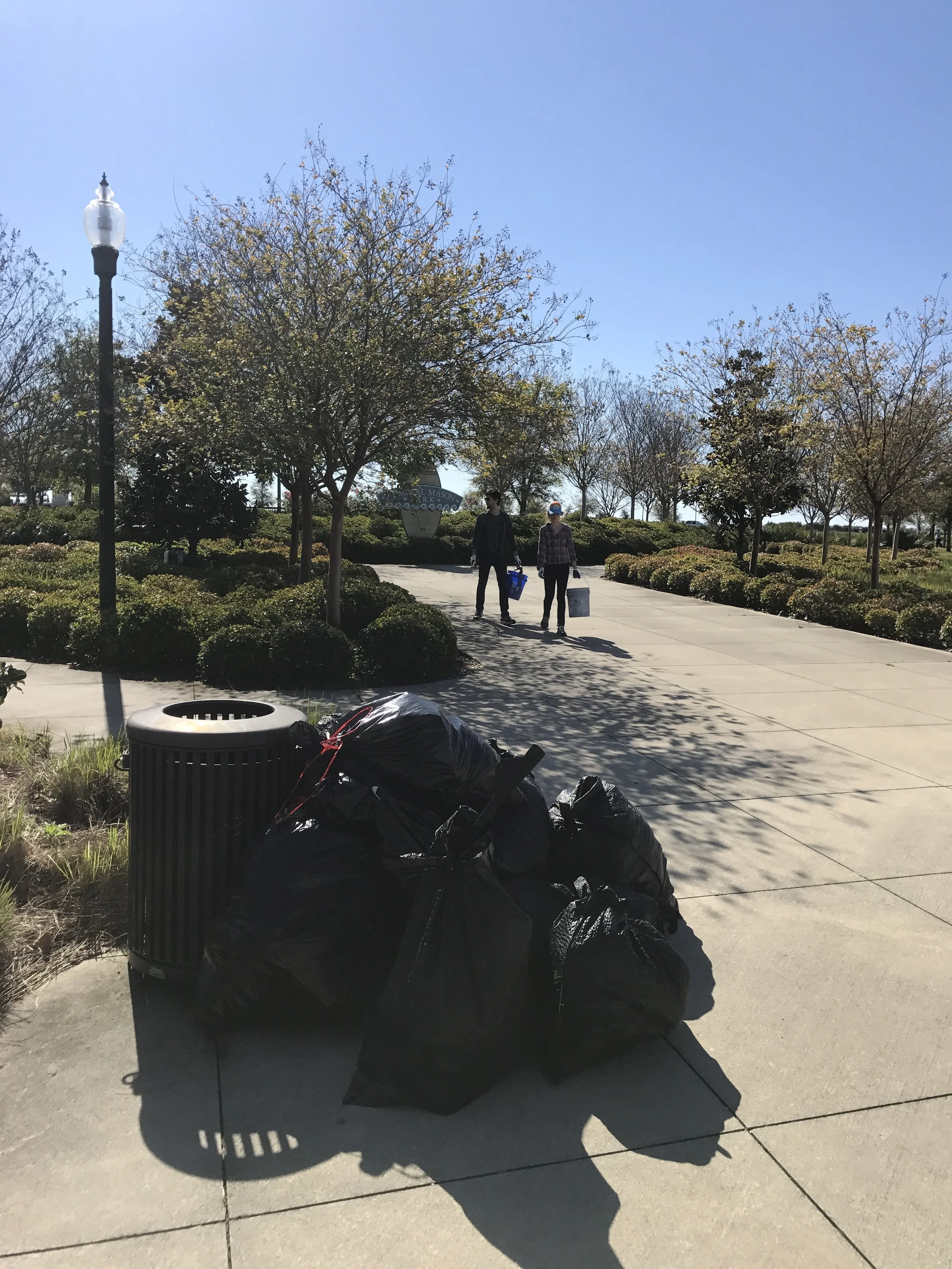 Fifteen volunteers picked up 13 trash bags of beverage containers, styrofoam and cig butts. Thanks Jackie Price for breakfast snacks