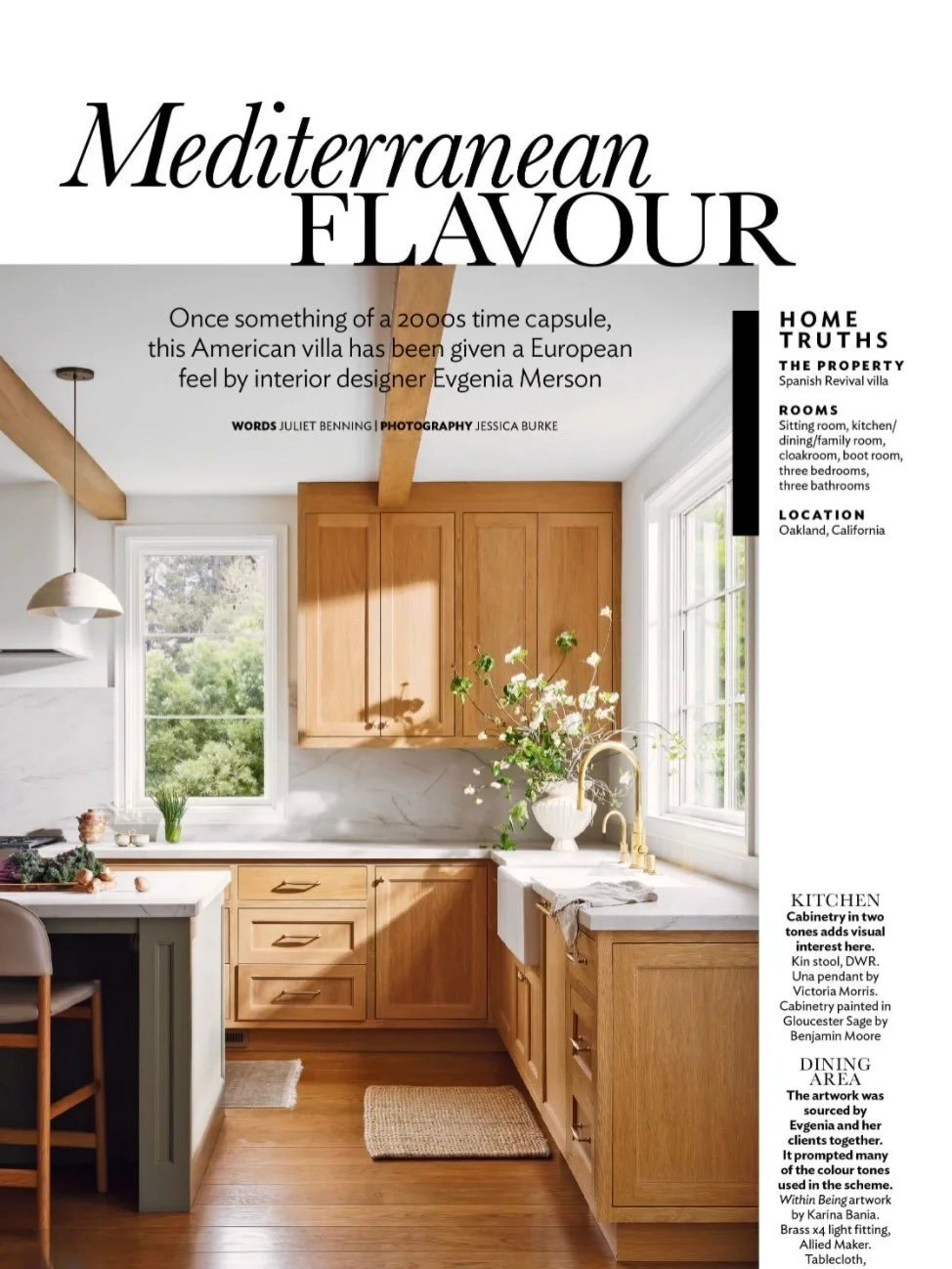 In the February issue of @25beautifulhomesmagazine I wrote about @evgenia.merson &lsquo;s Oakland project. It&rsquo;s a timeless redesign with crisp and warm notes that has totally avoided trends. It&rsquo;s comfortable, curated and effortless. 📷 @j