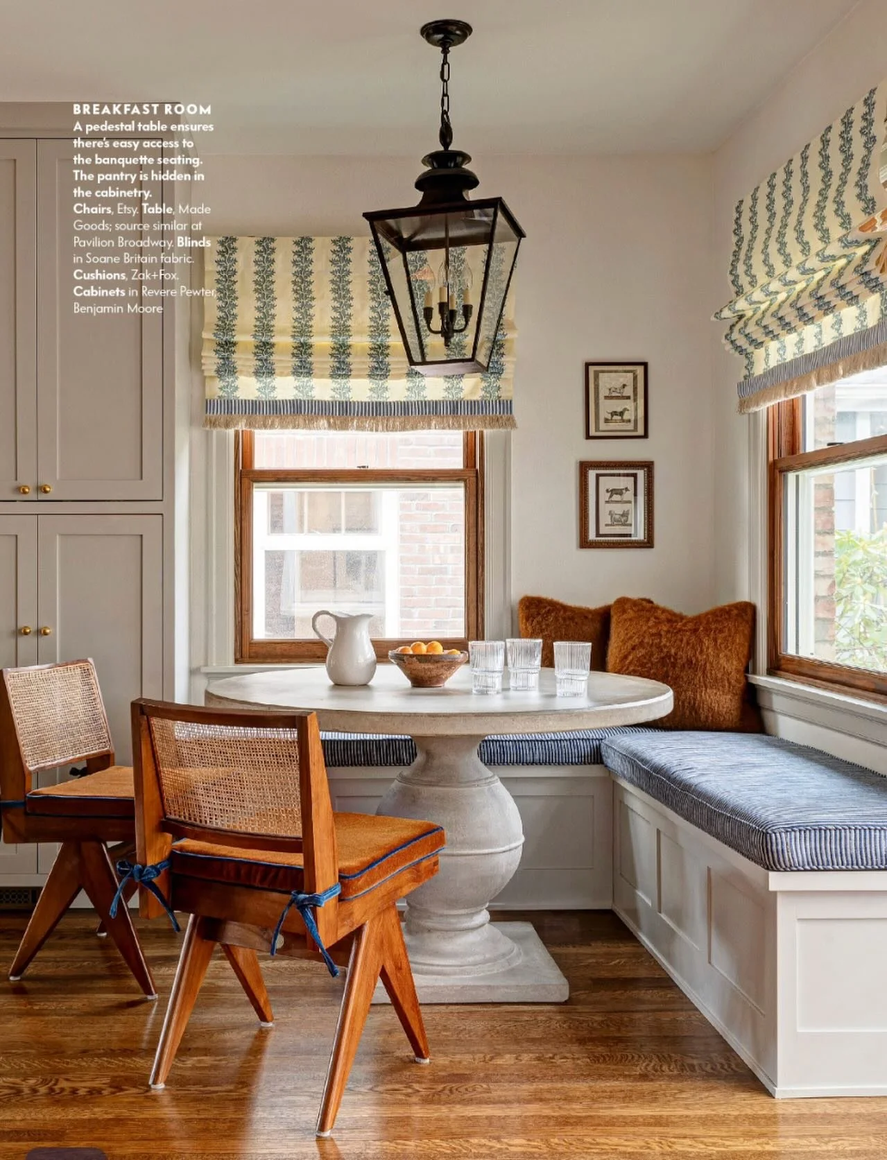 **Rise and shine** This charming breakfast nook is part of a Tudor Revival project by Jessica Nelson Design @jessicanelsondesign I wrote about for The American Home Style handbook. As I&rsquo;ve been told many times now - if you&rsquo;re going for a 