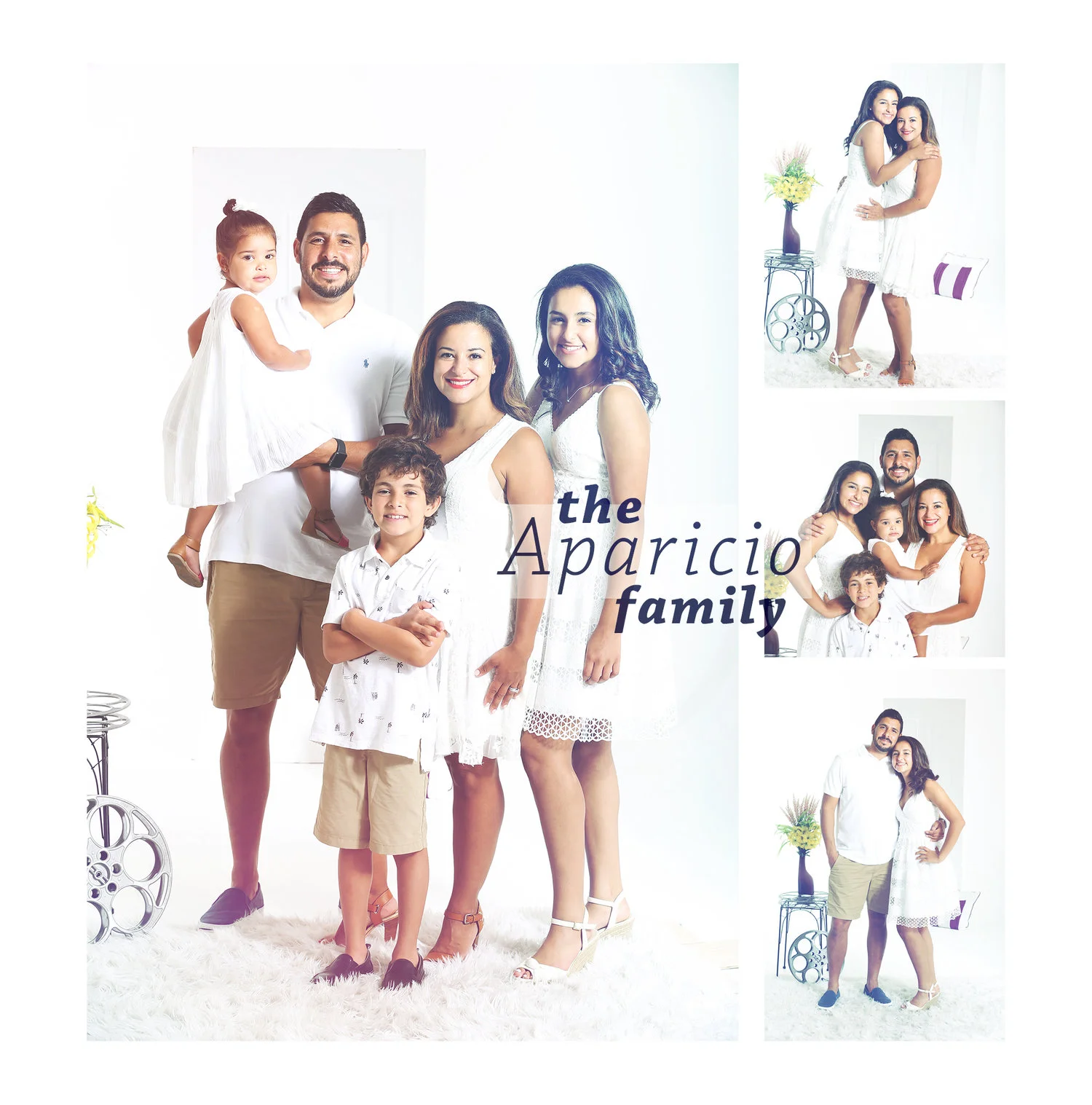 family portrait with kids in studio