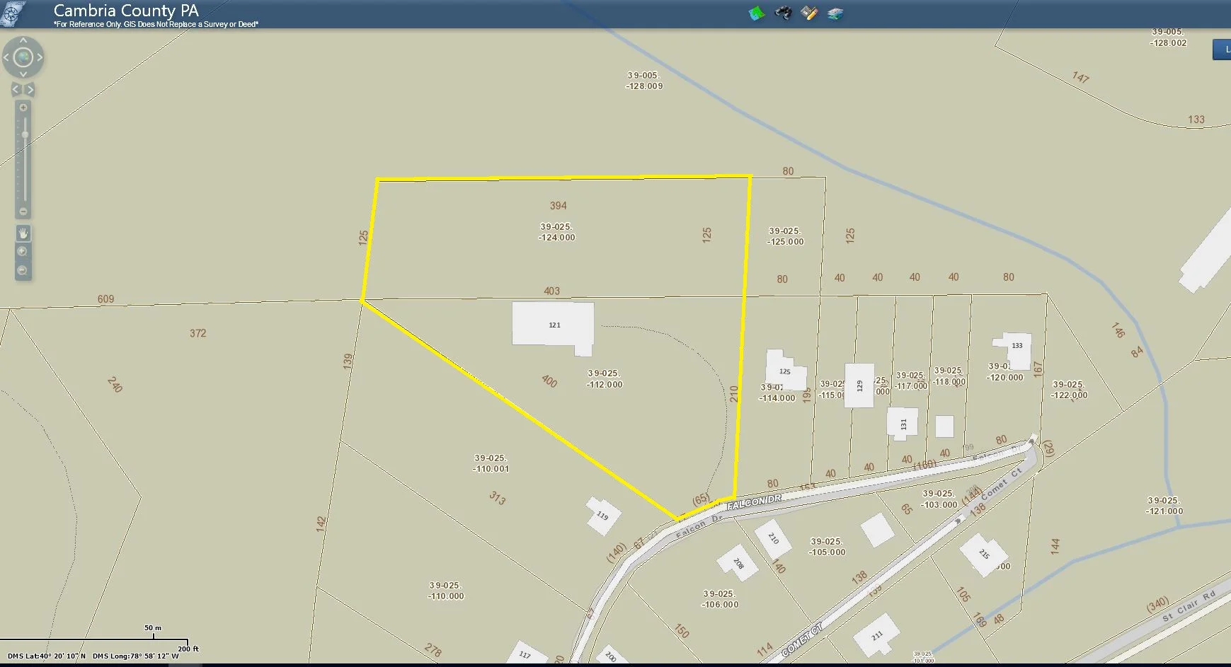 121 Falcon Drive Tax Map.JPG
