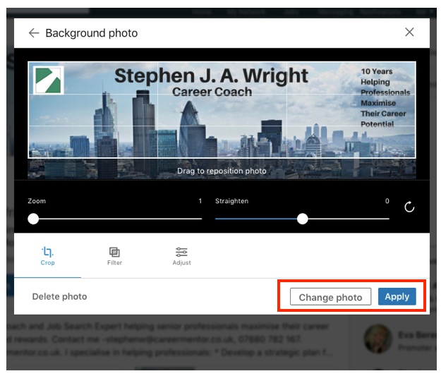 LinkedIn How To | Changing Your LinkedIn Background Photo — Premium Career  Coaching for Financial Services Professionals