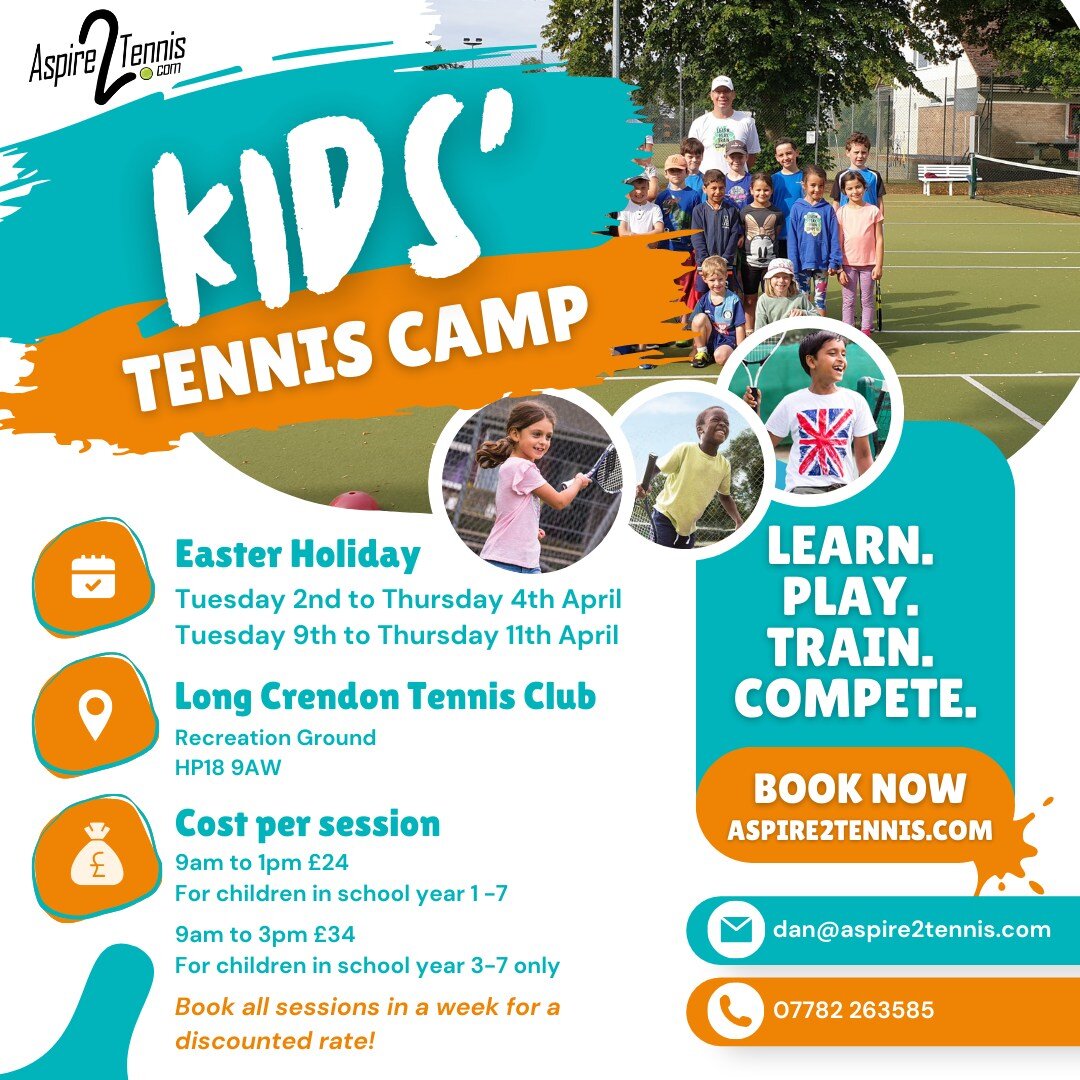 Easter Holiday Tennis Camps

🐰 The Easter Holidays are just around the corner, and we&rsquo;re now taking bookings for our Holiday Camps! 🎾

Our camps are a perfect way to keep the children active, get them spending time outdoors, and having lots o