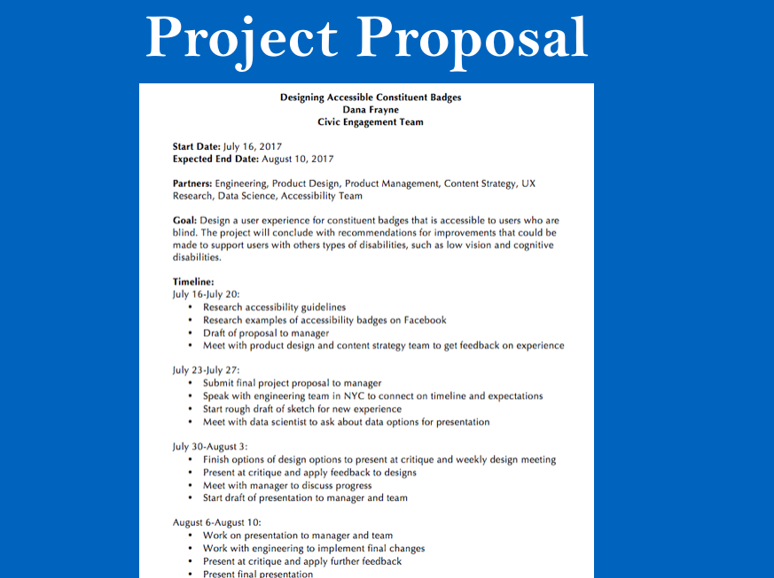 The proposal that I wrote and submitted to my manager