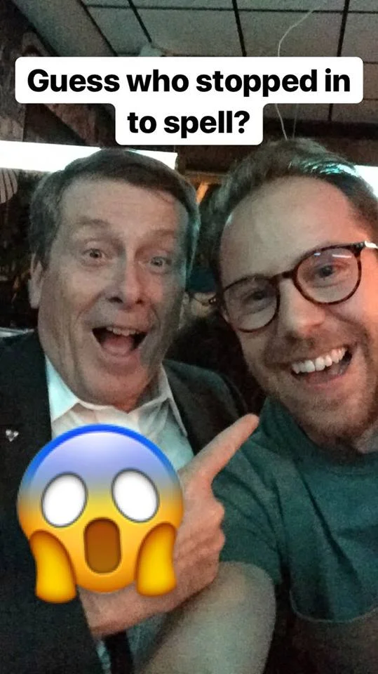 Toronto Mayor John Tory at Spelling Bae, Pennies Bar, October 2018