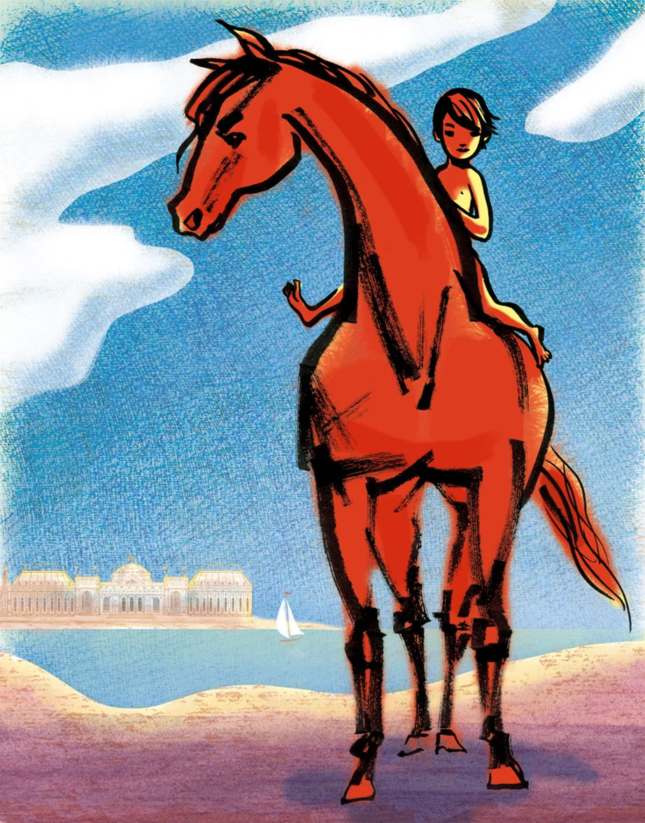 click upper right corner of images to enlarge Boy on a Red Horse -make sure to also view the steven’s picture books section for many more kids related illustrations!