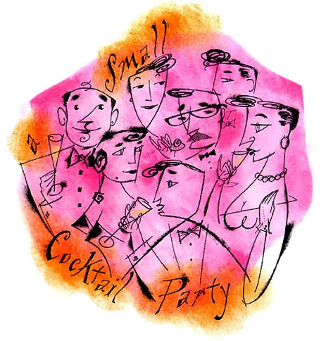 ^ one of Steven Salerno’s illustrations from the early ‘90’s… The Cocktail Party (ink &amp; pastel) created in a much lighter and more whimsical stylization compared to his illustrations at the very beginning of his illustration career which general…