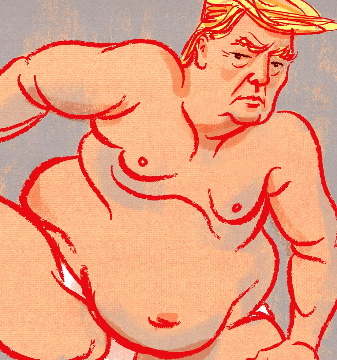 ^ detail of top image my drawing of Don-san… President Trump as a sumo wrestler, named “Otoro” (Fatty Tuna). Visit stevensalerno.com
