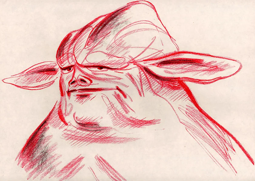 one in a series of alien creature sketches by illustrator Steven Salerno