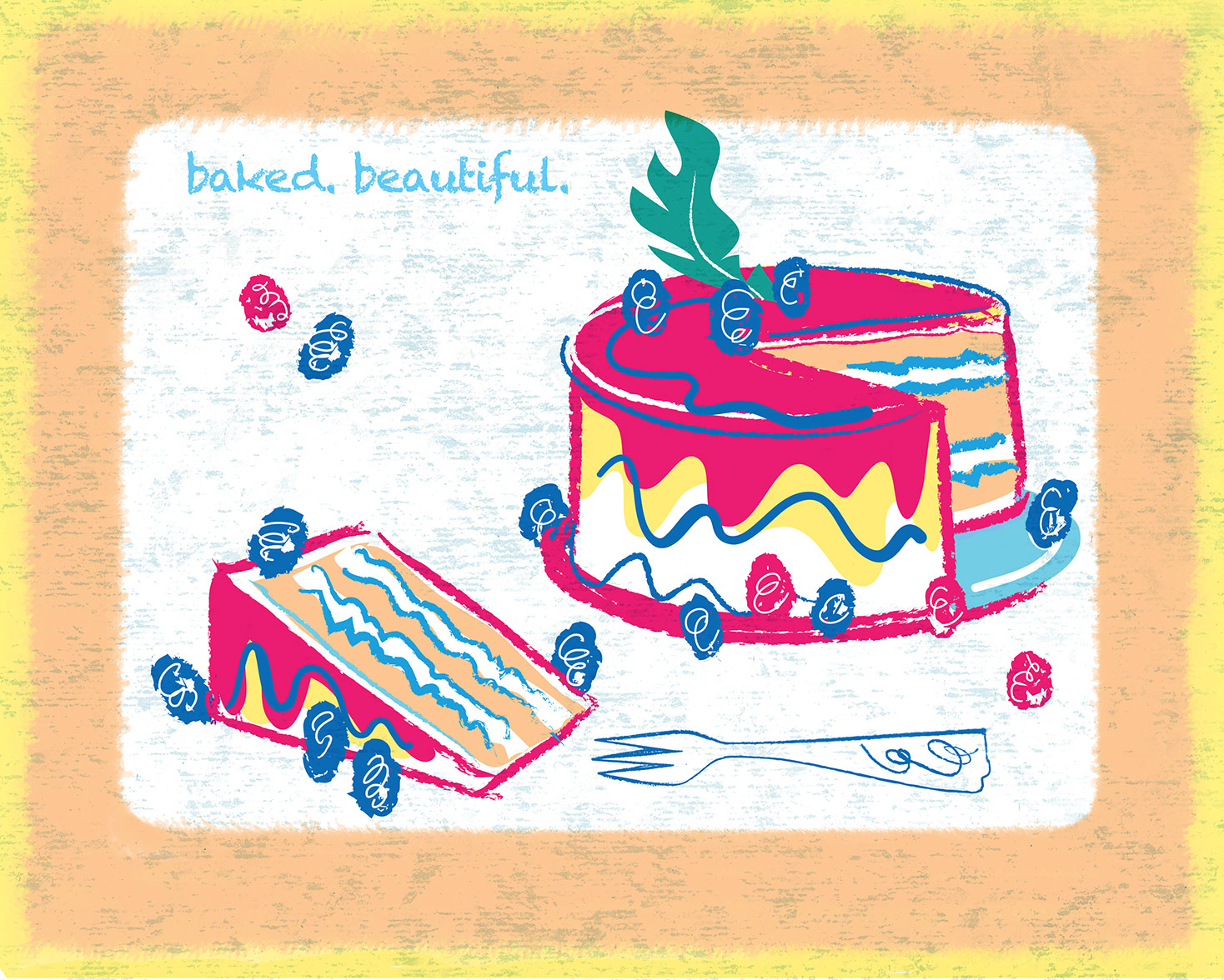 ^ an advertising illustration by Steven Salerno created for FrOSTER cupcakes & cakes web campaign